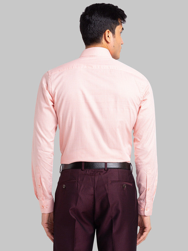 Raymond Men Pink Checks Cotton Formal Shirt