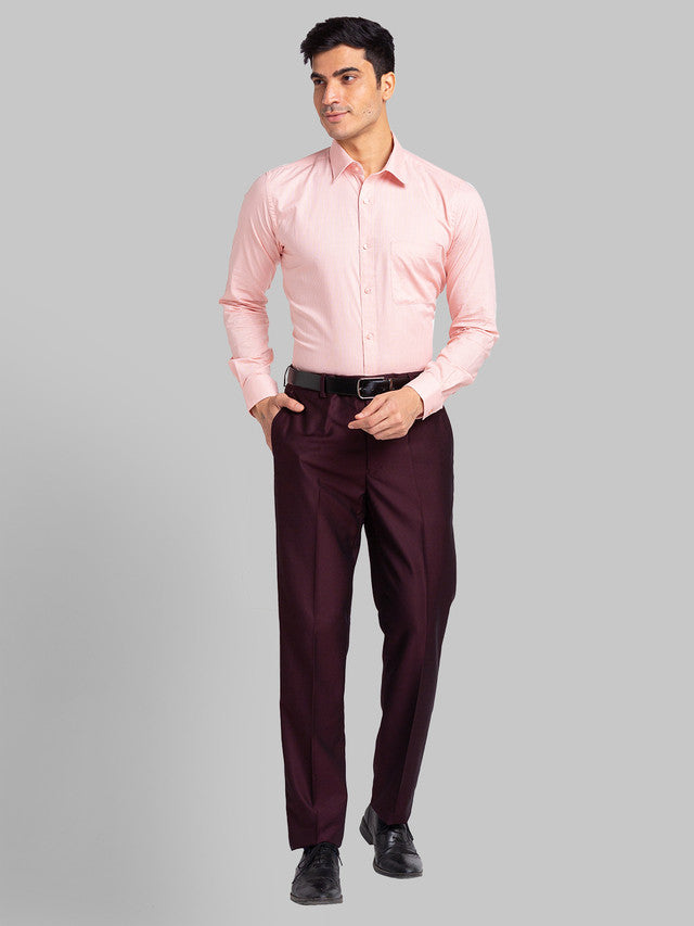 Raymond Men Pink Checks Cotton Formal Shirt