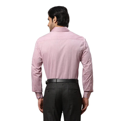 Men Red Slim Fit Structure Cotton Shirts