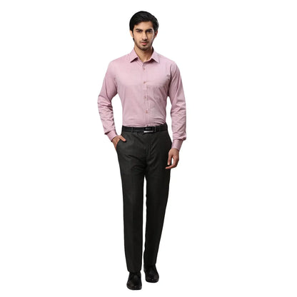 Men Red Slim Fit Structure Cotton Shirts