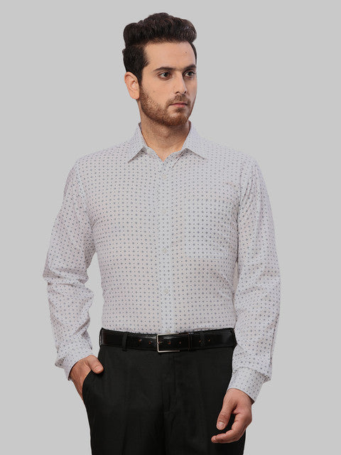 Raymond Men Blue Printed Slim Fit Cotton Shirt