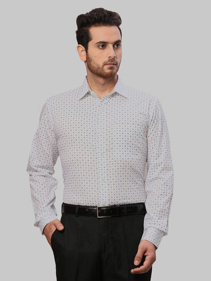 Raymond Men Blue Printed Slim Fit Cotton Shirt