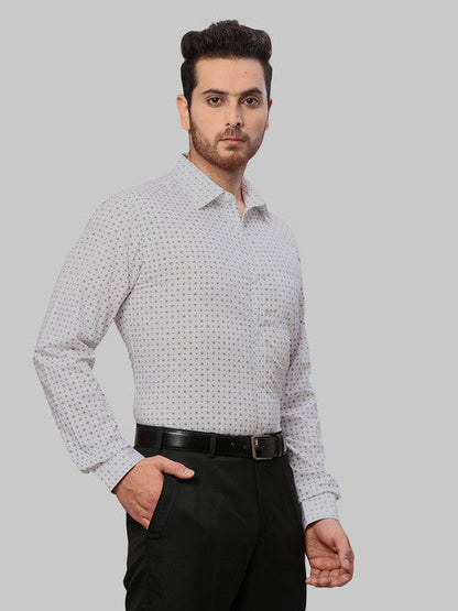Raymond Men Blue Printed Slim Fit Cotton Shirt