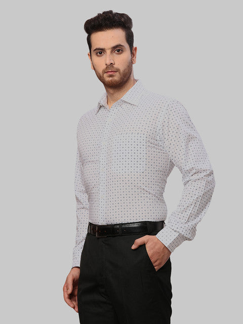 Raymond Men Blue Printed Slim Fit Cotton Shirt