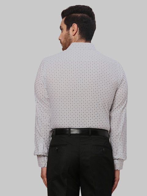 Raymond Men Blue Printed Slim Fit Cotton Shirt