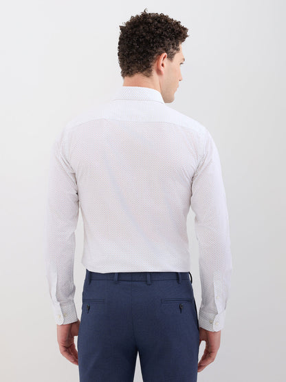 Raymond Men Green Printed Slim Fit Cotton Blend Shirt