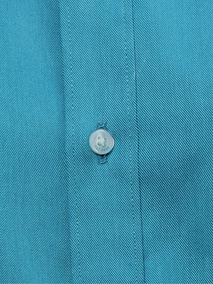 Raymond Men Blue Solid Slim Fit Cotton Shirt