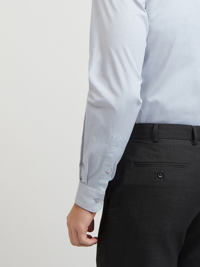Raymond Men Grey Dobby Slim Fit Cotton Shirts