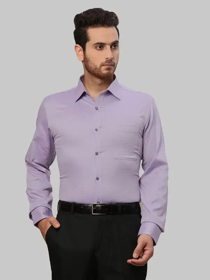 Men Violet Slim Fit Dobby Cotton Shirts