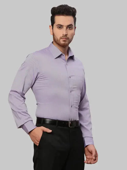Men Violet Slim Fit Dobby Cotton Shirts