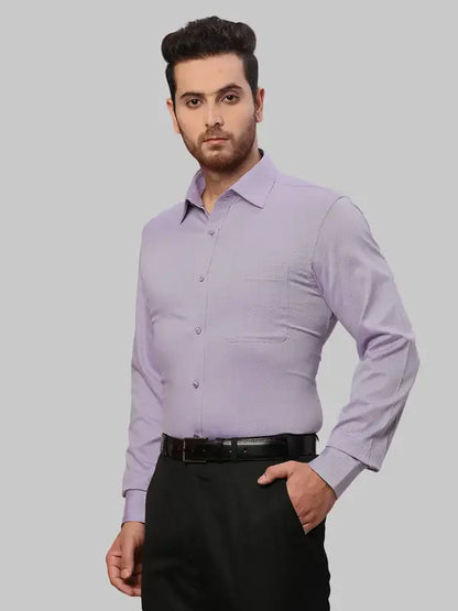Men Violet Slim Fit Dobby Cotton Shirts