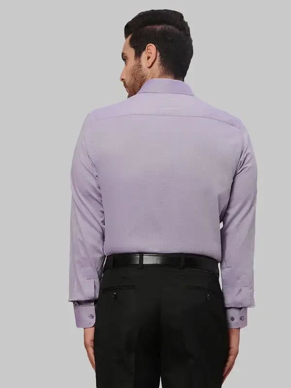 Men Violet Slim Fit Dobby Cotton Shirts