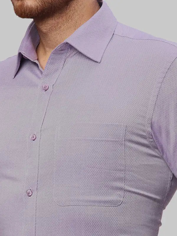 Men Violet Slim Fit Dobby Cotton Shirts