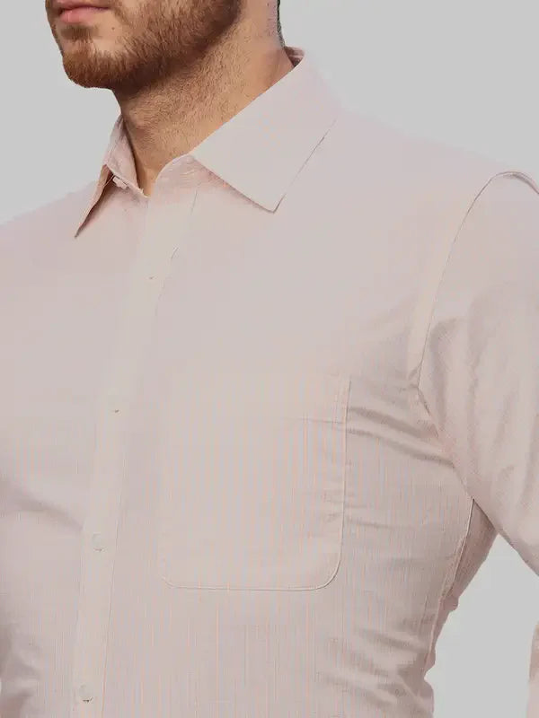 Men Orange Slim Fit Checks Cotton Shirts