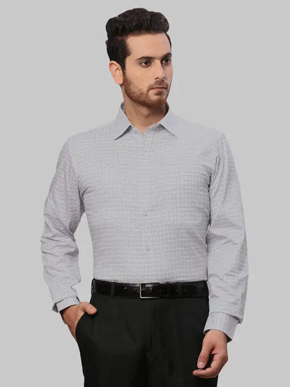 Men White Slim Fit Checks Cotton Shirts