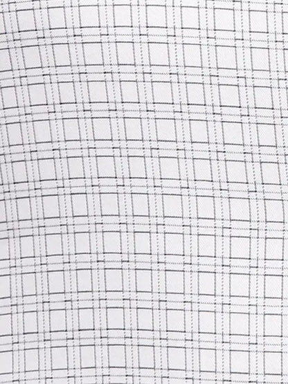 Men White Slim Fit Checks Cotton Shirts