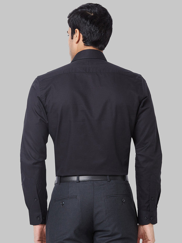 Raymond Black Solid Slim Fit Cotton Formal Shirt