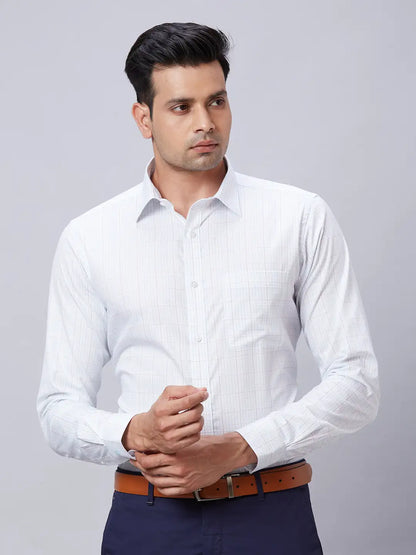 Raymond Men Blue Structure Slim Fit Cotton Shirt