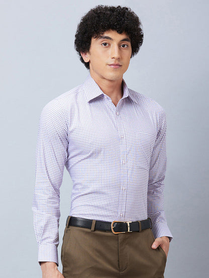 Raymond Purple Structure Slim Fit Cotton Formal Shirt
