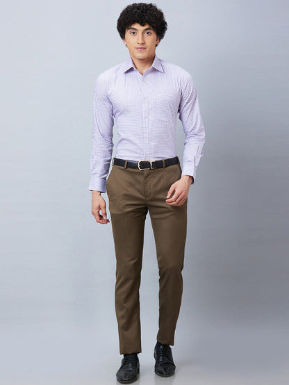 Raymond Purple Structure Slim Fit Cotton Formal Shirt