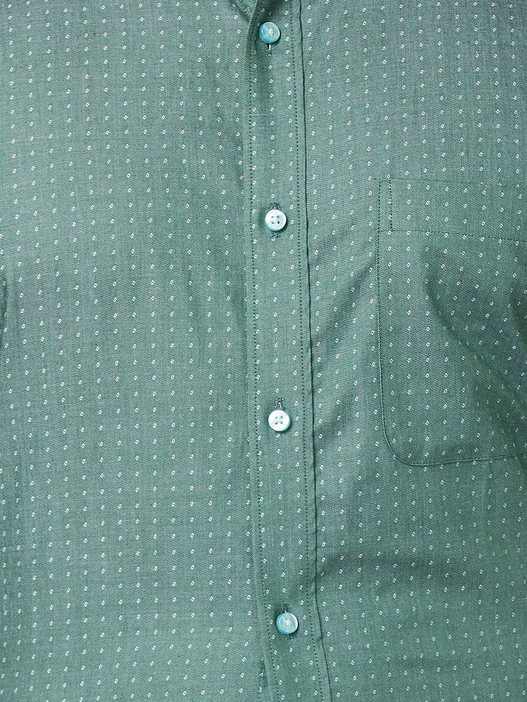 Raymond Men Green Structure Slim Fit Cotton Shirt