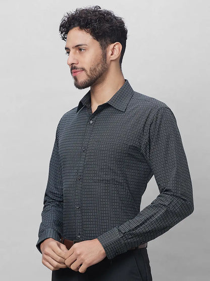 Raymond Men Grey Structure Slim Fit Cotton Shirts