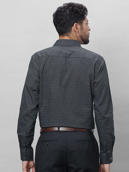 Raymond Men Grey Structure Slim Fit Cotton Shirts