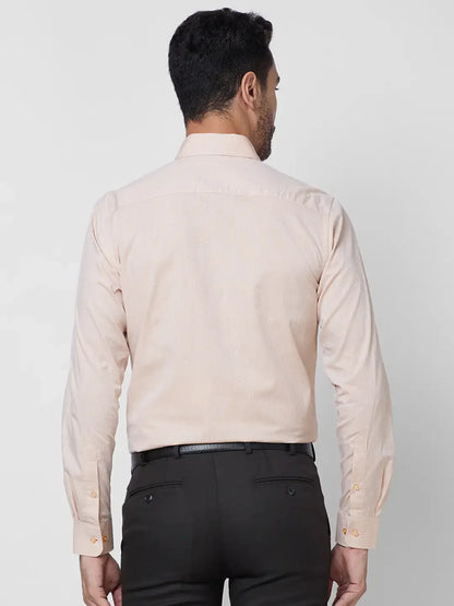 Raymond Men Orange Structure Slim Fit Cotton Shirt