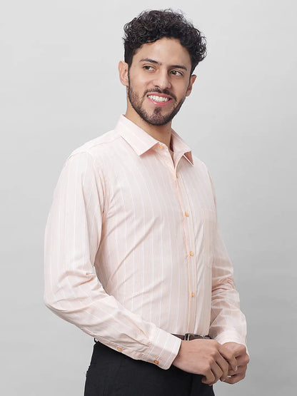 Raymond Men Orange Structure Slim Fit Cotton Shirts