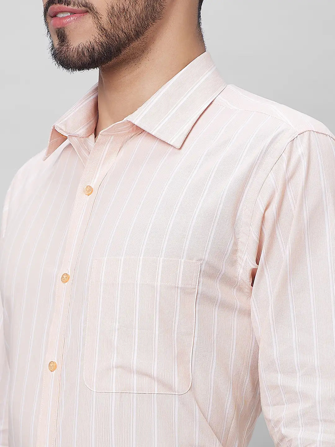 Raymond Men Orange Structure Slim Fit Cotton Shirts