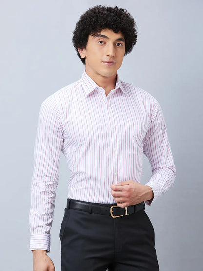 Raymond Men Violet Structure Slim Fit Cotton Shirts