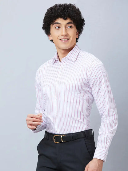 Raymond Men Violet Structure Slim Fit Cotton Shirts