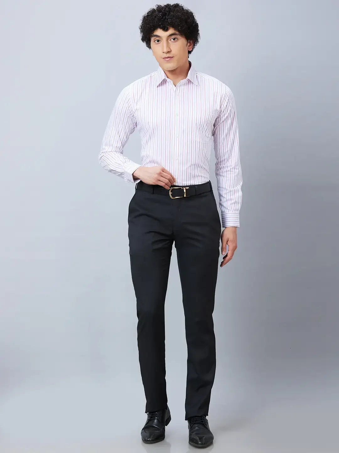 Raymond Men Violet Structure Slim Fit Cotton Shirts