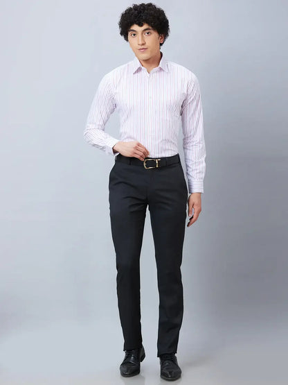 Raymond Men Violet Structure Slim Fit Cotton Shirts