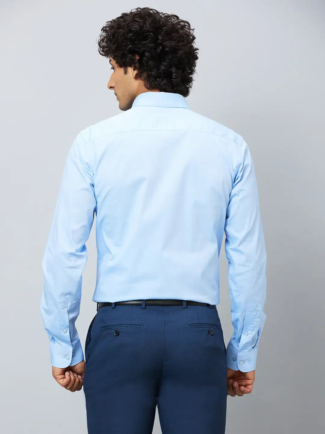 Raymond Men Blue Structure Slim Fit Cotton Shirt