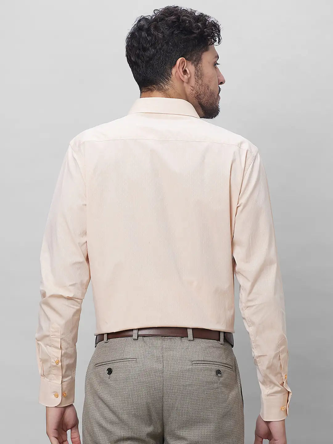 Raymond Men Yellow Structure Slim Fit Cotton Shirts
