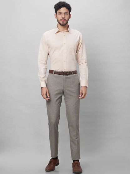Raymond Men Yellow Structure Slim Fit Cotton Shirts