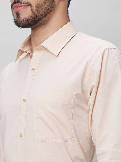 Raymond Men Yellow Structure Slim Fit Cotton Shirts