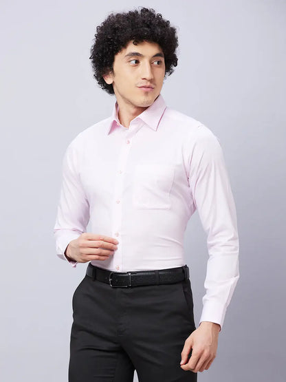 Raymond Men Pink Structured Slim Fit Cotton Formal Shirt