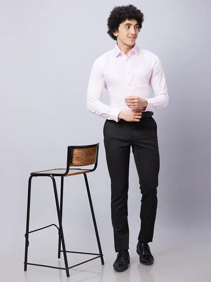 Raymond Men Pink Structured Slim Fit Cotton Formal Shirt