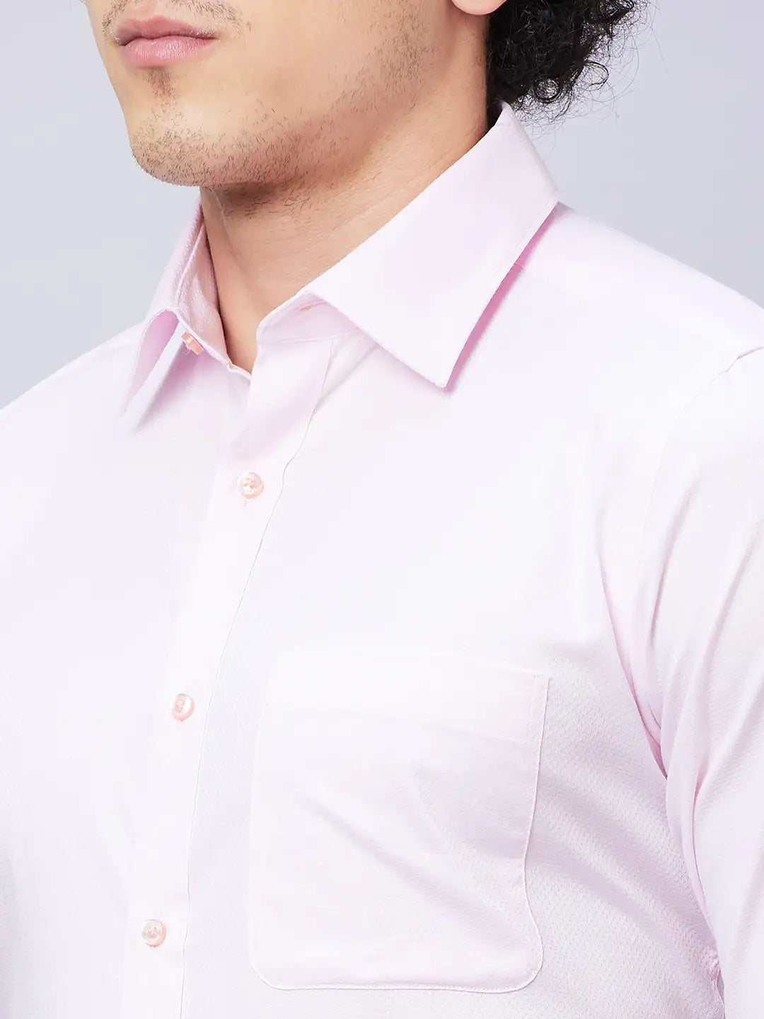 Raymond Men Pink Structured Slim Fit Cotton Formal Shirt