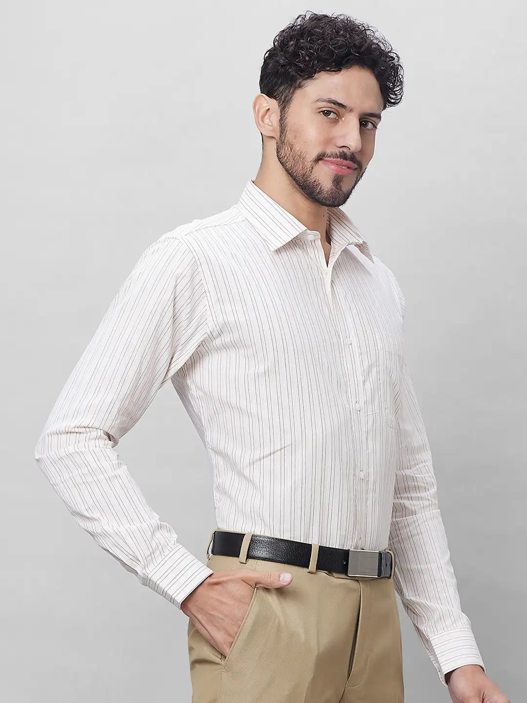 Raymond Men Pink Structured Slim Fit Cotton Formal Shirt