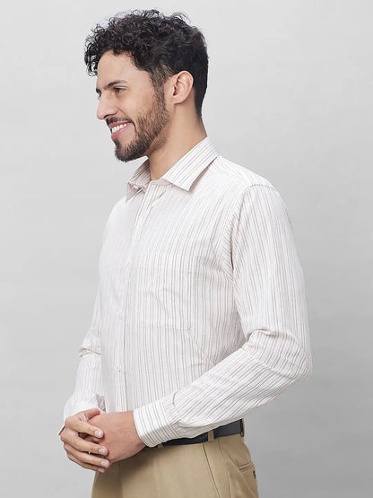 Raymond Men Pink Structured Slim Fit Cotton Formal Shirt