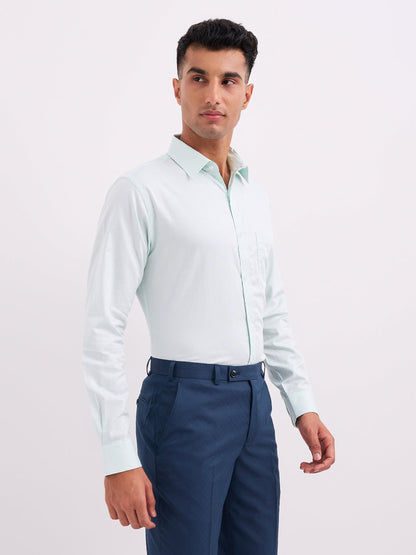 Raymond Men Blue Structure Slim Fit Cotton Full Sleeve Formal Shirt