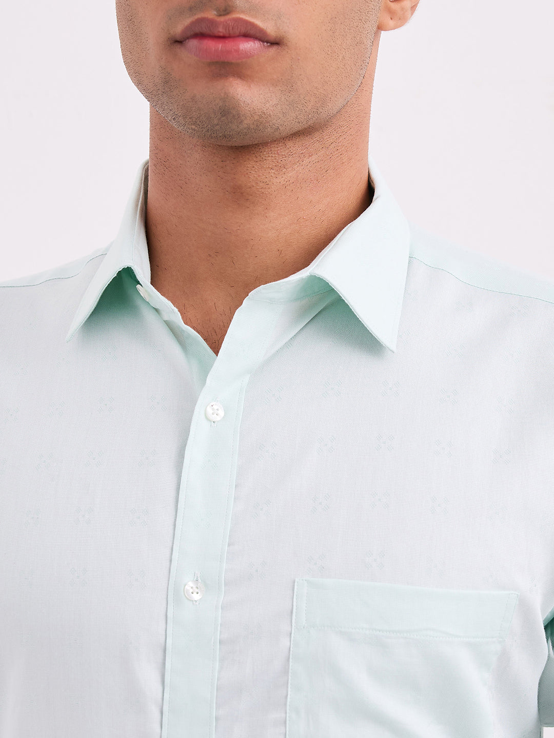 Raymond Men Blue Structure Slim Fit Cotton Full Sleeve Formal Shirt