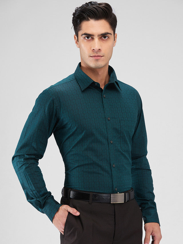 Raymond Green Structure Slim Fit Cotton Formal Shirt