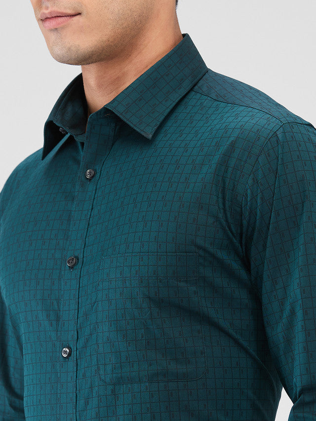 Raymond Green Structure Slim Fit Cotton Formal Shirt