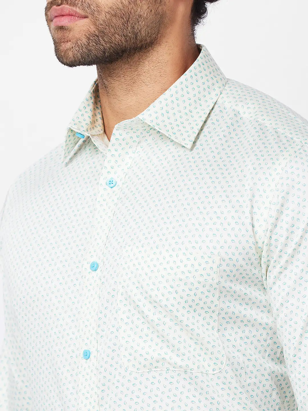 Raymond Men Blue Structure Slim Fit Cotton Shirt