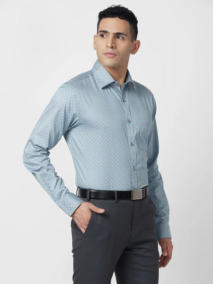 Raymond Men Grey Structure Slim Fit Cotton Shirt