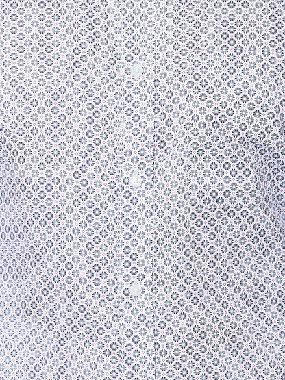 Raymond Men Blue Print Slim Fit Cotton Shirt